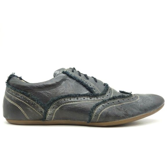 Blackstone Black Leather Distressed Edge Wingtip Oxfords Shoes Men\'s 45 / 11 main image 8
